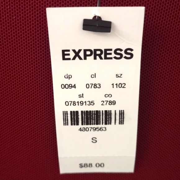 NWT Express Mesh Burgundy Crew Neck Long Sleeve Midi Dress Size S - Picture 4 of 11